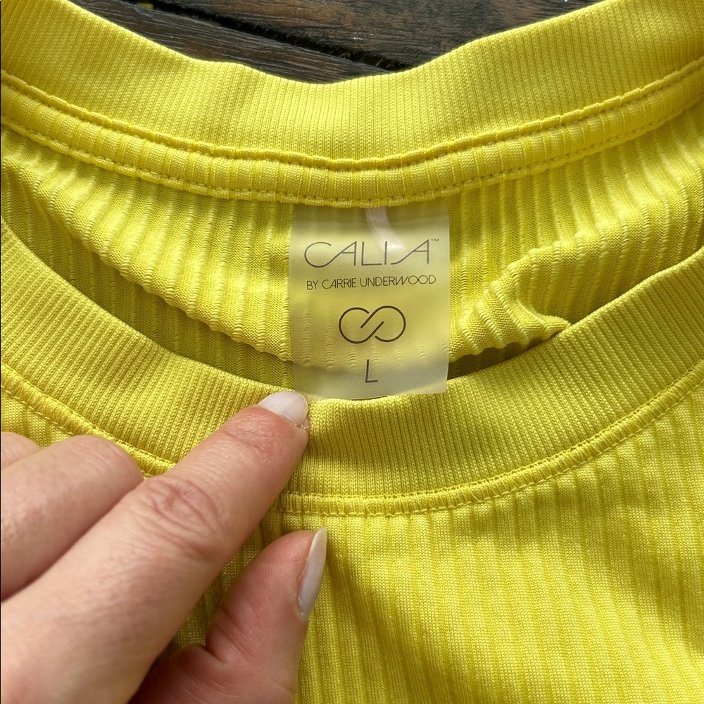 CALIA by Carrie Underwood Bright Yellow Ribbed Tank - Picture 2 of 3